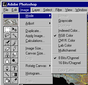 PhotoShop Mode Menu