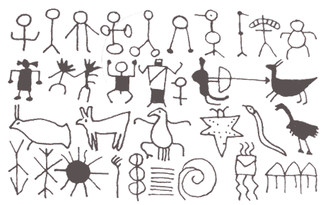 Prehistoric petroglyths.